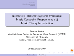 Lecture 1 - Interdisciplinary Centre for Computer Music Research
