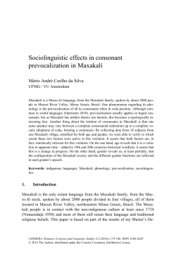Sociolinguistic effects in consonant prevocalization in Maxakalí