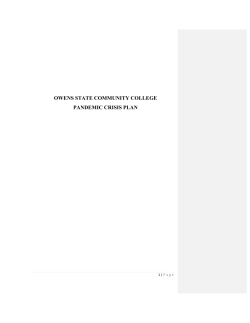 pandemic crisis plan - Owens Community College