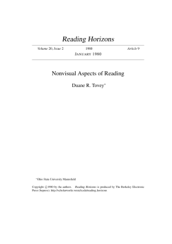 Nonvisual Aspects of Reading