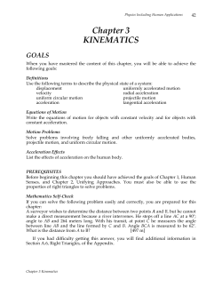 Chapter 3 KINEMATICS