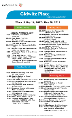 our weekly calendar