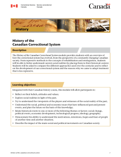 History of the Canadian Correctional System History - CSC-SCC