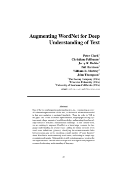 Augmenting WordNet for Deep Understanding of Text