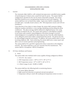 Sensaphone 1800 Monitoring System Engineering Specifications