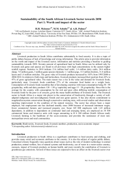 Sustainability of the South African Livestock Sector towards 2050