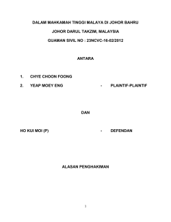 dalam mahkamah tinggi malaya di johor bahru johor darul takzim
