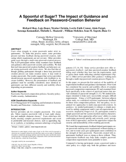 The impact of guidance and feedback on password