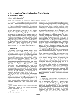 In situ evaluation of the initiation of the North Atlantic
