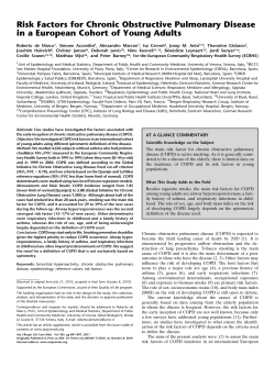 Risk Factors for Chronic Obstructive Pulmonary Disease in a