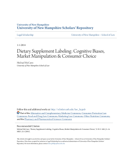 Dietary Supplement Labeling: Cognitive Biases, Market