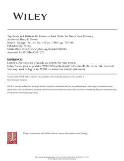 Top-Down and Bottom-Up Forces in Food Webs: Do Plants Have