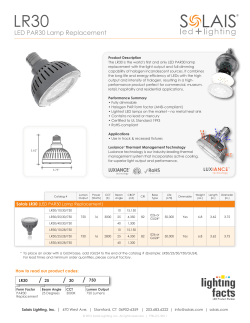 Solais - PAR30S Specs