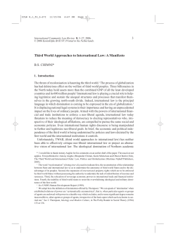 Third World Approaches to International Law: A Manifesto