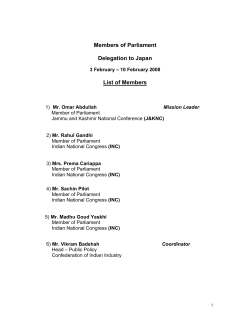 Members of Parliament Delegation to Japan List of Members