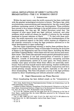 Legal Implications of Direct Satellite Broadcasting