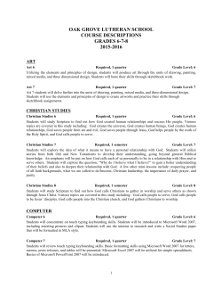 oak grove lutheran school course descriptions grades 6-7