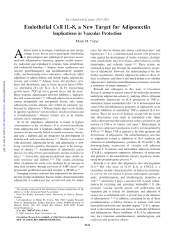 Endothelial Cell IL-8, a New Target for Adiponectin