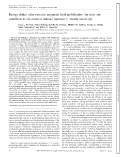 Energy deficit after exercise augments lipid mobilization but does