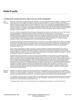 Multi-Family - Housing Regulation Database