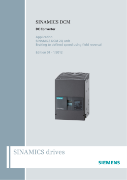 SINAMICS DCM 2Q unit - Application "Braking to defined speed