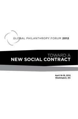 NeW SoCiAl CoNtrACt - Global Philanthropy Forum