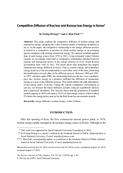 Competitive Diffusion of Nuclear and Nonnuclear Energy in Korea*