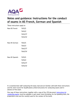 AS level MFL AS French, German and Spanish Instructions for