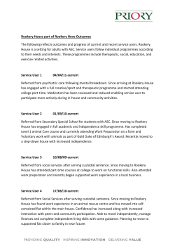 Rookery House part of Rookery Hove Outcomes The following