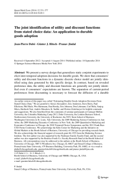The joint identification of utility and discount functions from stated
