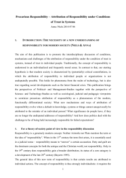 Precarious Responsibility &ndash; Attribution of