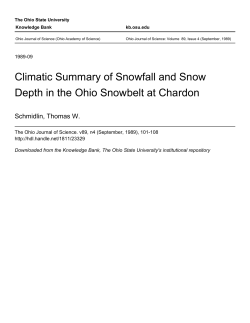 Climatic Summary of Snowfall and Snow Depth in the Ohio