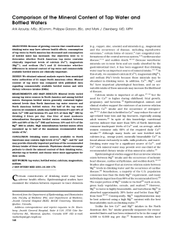 Comparison of the Mineral Content of Tap Water and