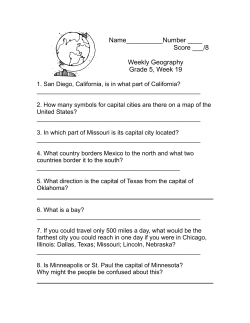 Score ___/8 Weekly Geography Grade 5, Week 19