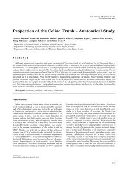 Properties of the Celiac Trunk