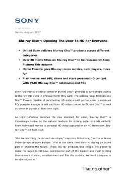 Sony Blu-ray Disc Product Family - Blu