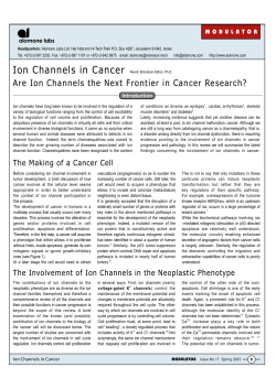 Ion Channels in Cancer