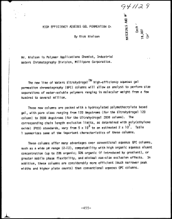 High Efficiency Aqueous Gel Permeation Chromatography