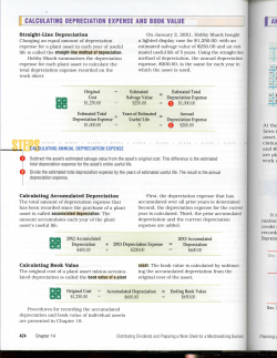 CALCULATING DEPRECIATION EXPENSE AND BOOK VALUE