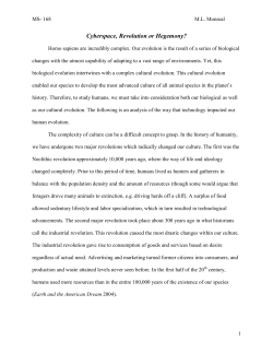 Cyberspace, Revolution or Hegemony?