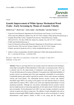 Genetic Improvement of White Spruce Mechanical Wood Traits