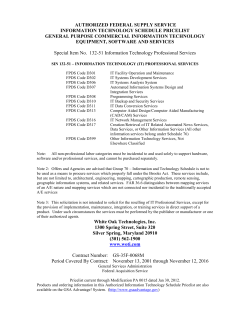 WOTI`s current GSA Schedule 70
