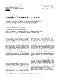 Composition of 15&ndash;85 nm particles in marine air
