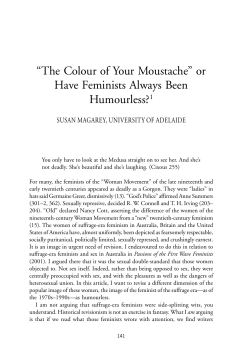 or Have Feminists Always Been Humourless?1