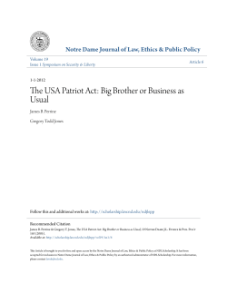The USA Patriot Act: Big Brother or Business as
