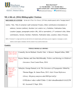 MLA 8th ed. (2016) Bibliographic Citations