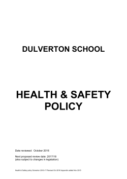 health and safety - Dulverton Primary School