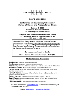 Some of New Jersey`s most respected economists and practitioners