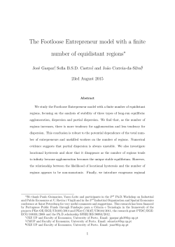 The Footloose Entrepreneur model with a finite number of