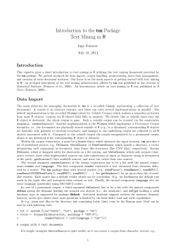 Introduction to the tm Package Text Mining in R